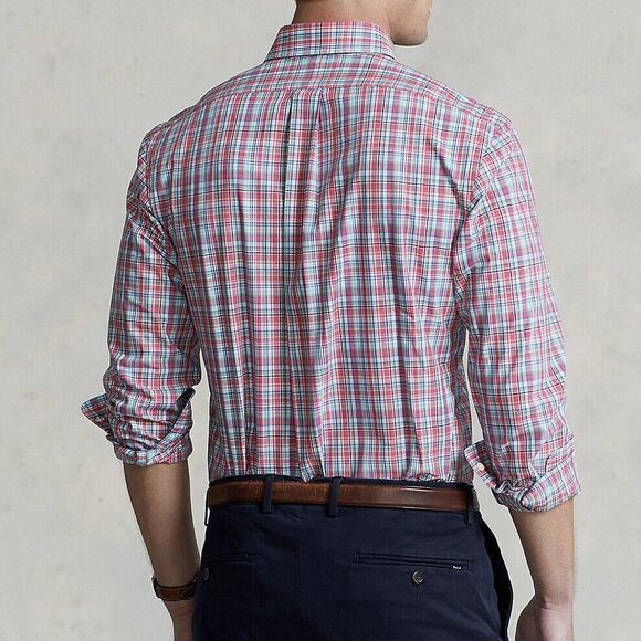 Polo Ralph Lauren Mens Shirt 3XLT Button Up Plaid Multicolor Pink Stretch NEW - Picture 2 of 12